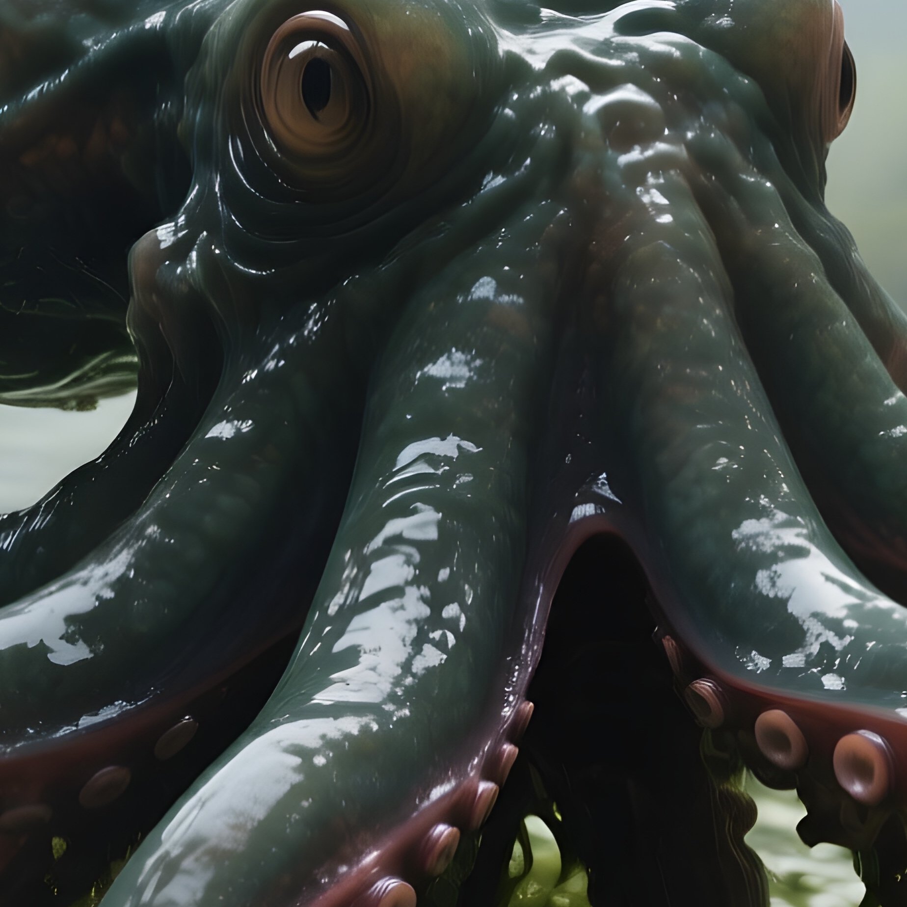 Photorealistic Image: A Swamp Kraken Rising From Toxic Waters. - Full Resolution Quality Preview