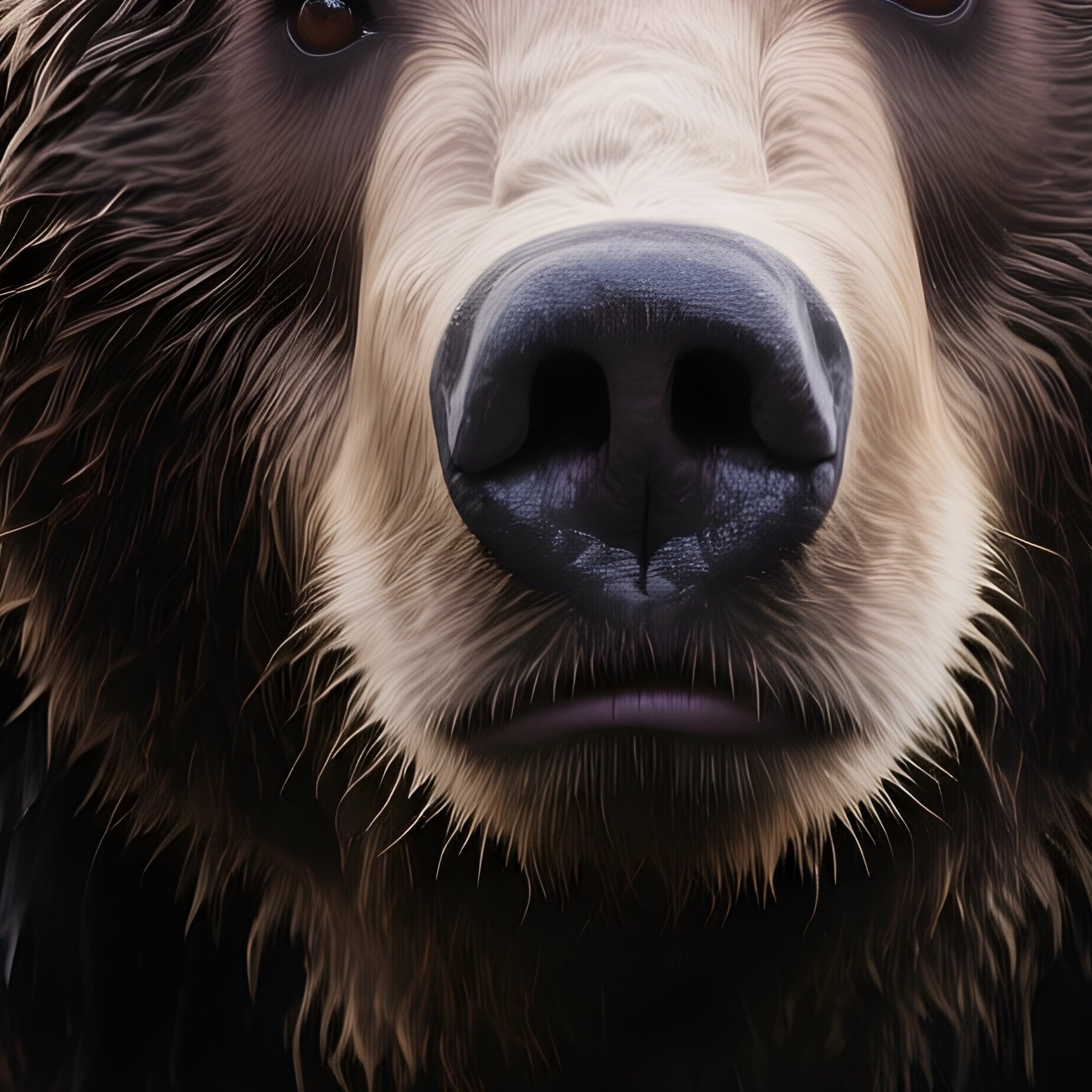 Photorealistic Image: A Thunder Bear With Storm Clouds Swirling Around Its Fur. - Full Resolution Quality Preview