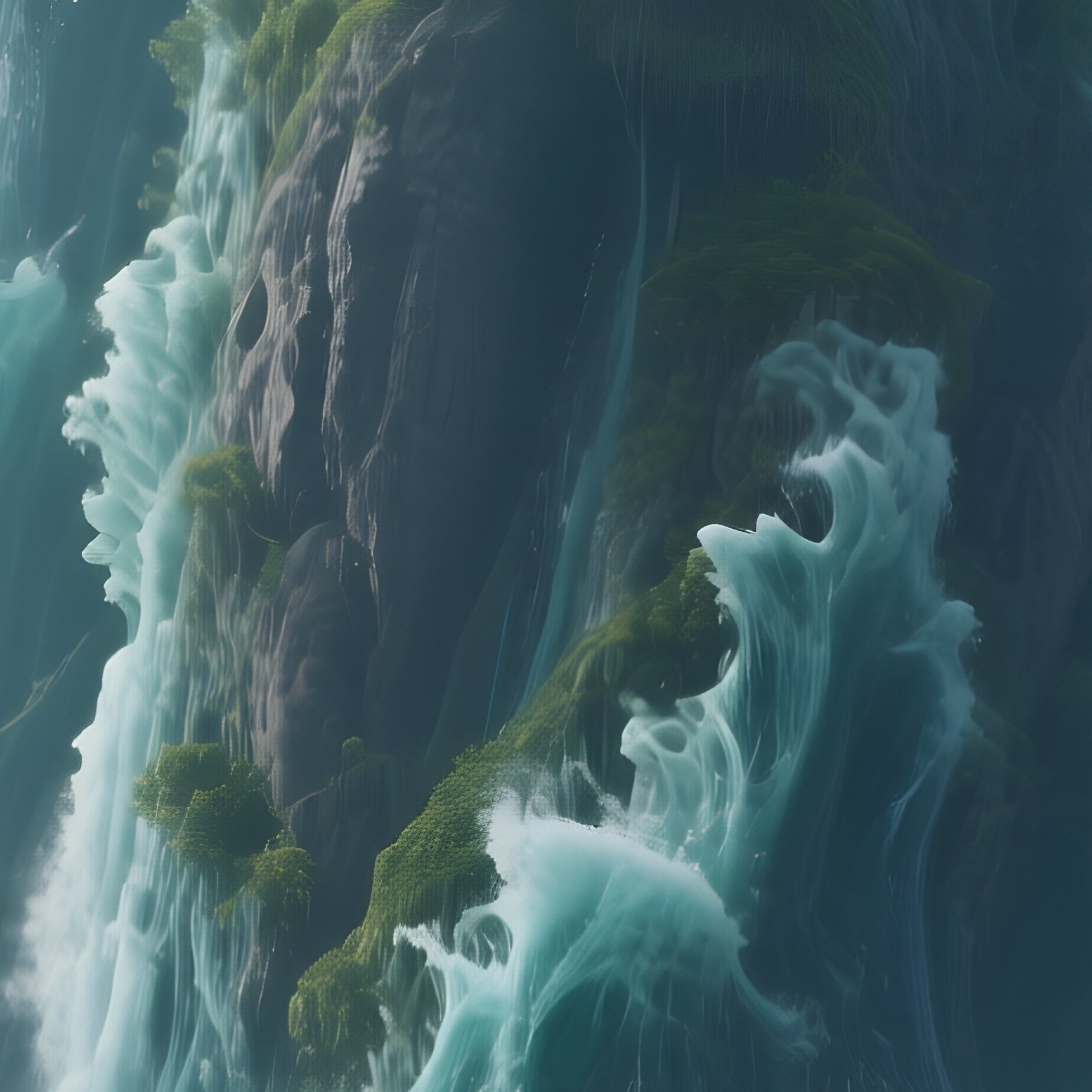 Photorealistic Image: A Tidal Colossus Made Of Living Ocean Water Towering Above Ships. - Full Resolution Quality Preview