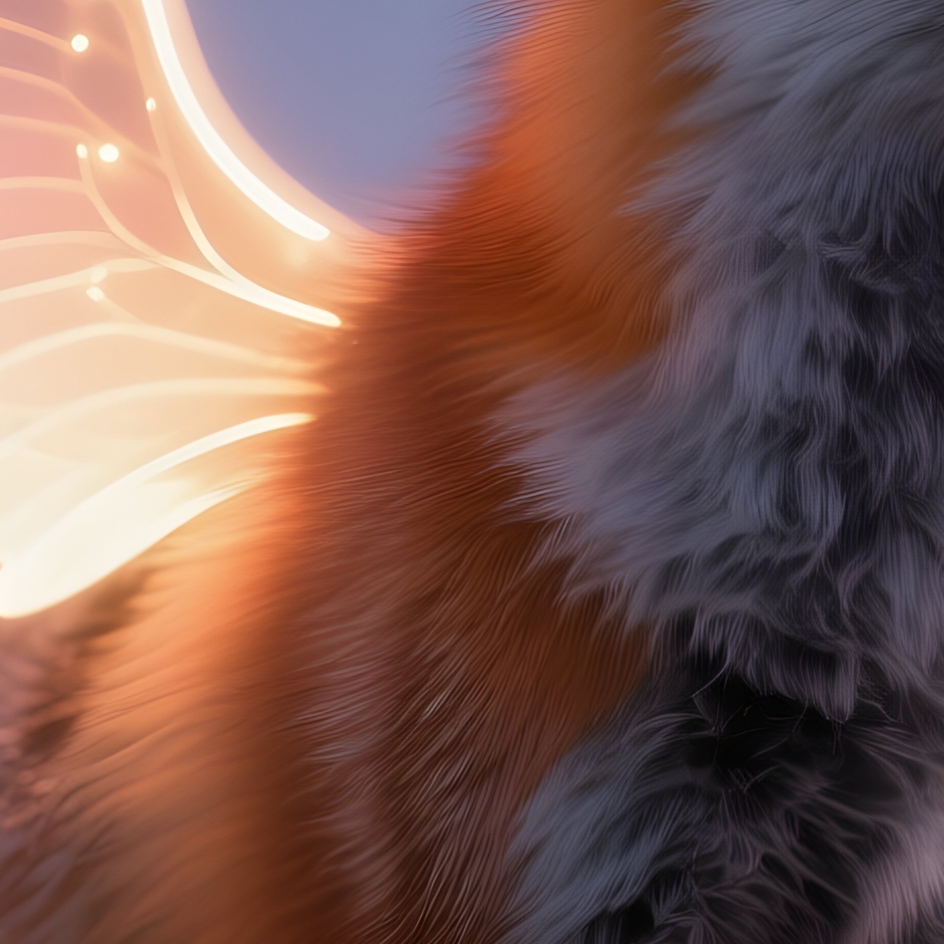 Photorealistic Image: A Twilight Fox With Softly Glowing Wing Tips. - Full Resolution Quality Preview