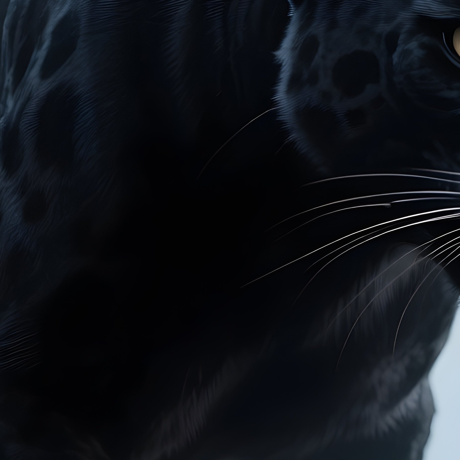 Photorealistic Image: A Vampire Panther Stalking Through Moonlit Fog. - Full Resolution Quality Preview