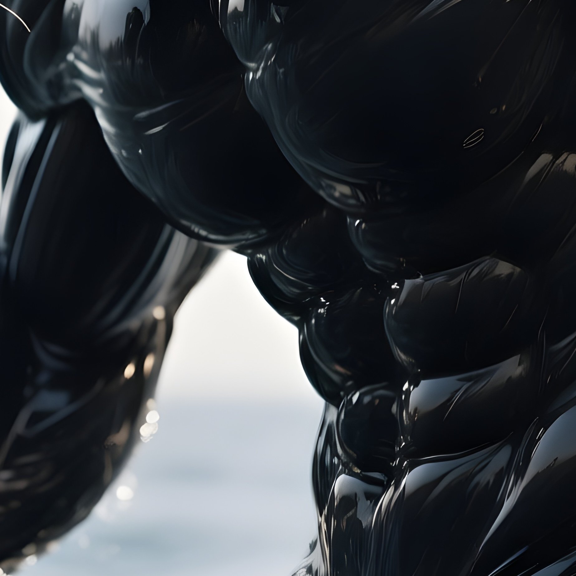 Photorealistic Image: A Water Panther With Liquid Muscles Twisting Like Ocean Currents. - Full Resolution Quality Preview