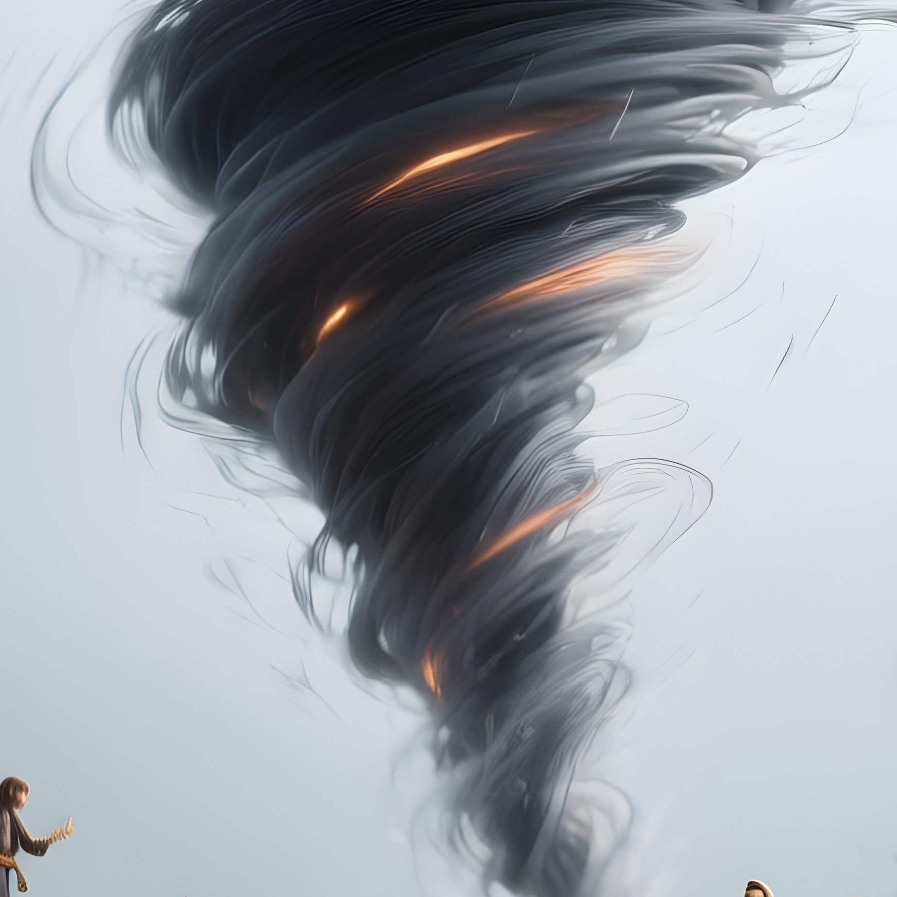 Photorealistic Image: A Weather Mage Summoning Miniature Tornadoes Between Hands. - Full Resolution Quality Preview