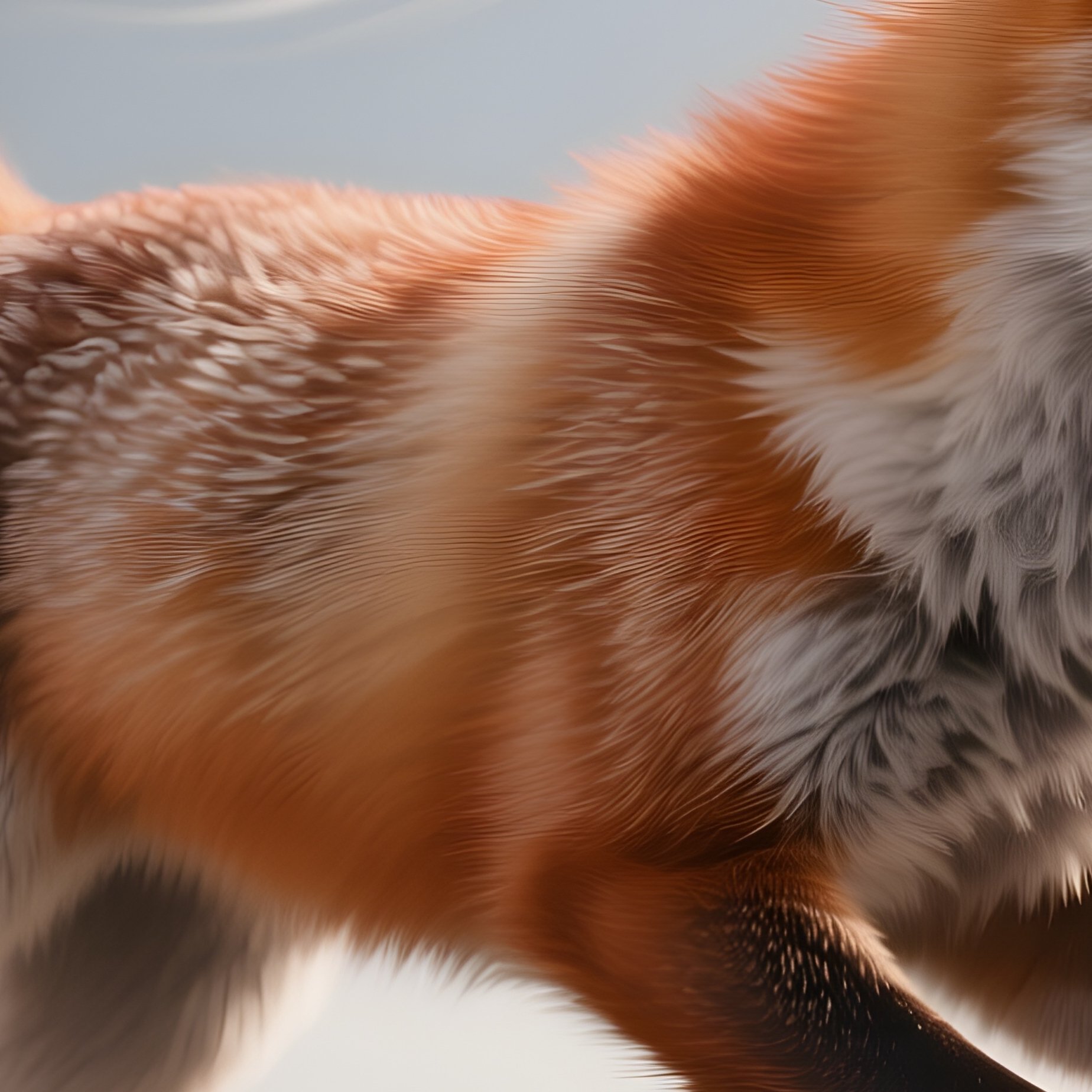 Photorealistic Image: A Wind Fox Teleporting In Swirls Of Air. - Full Resolution Quality Preview