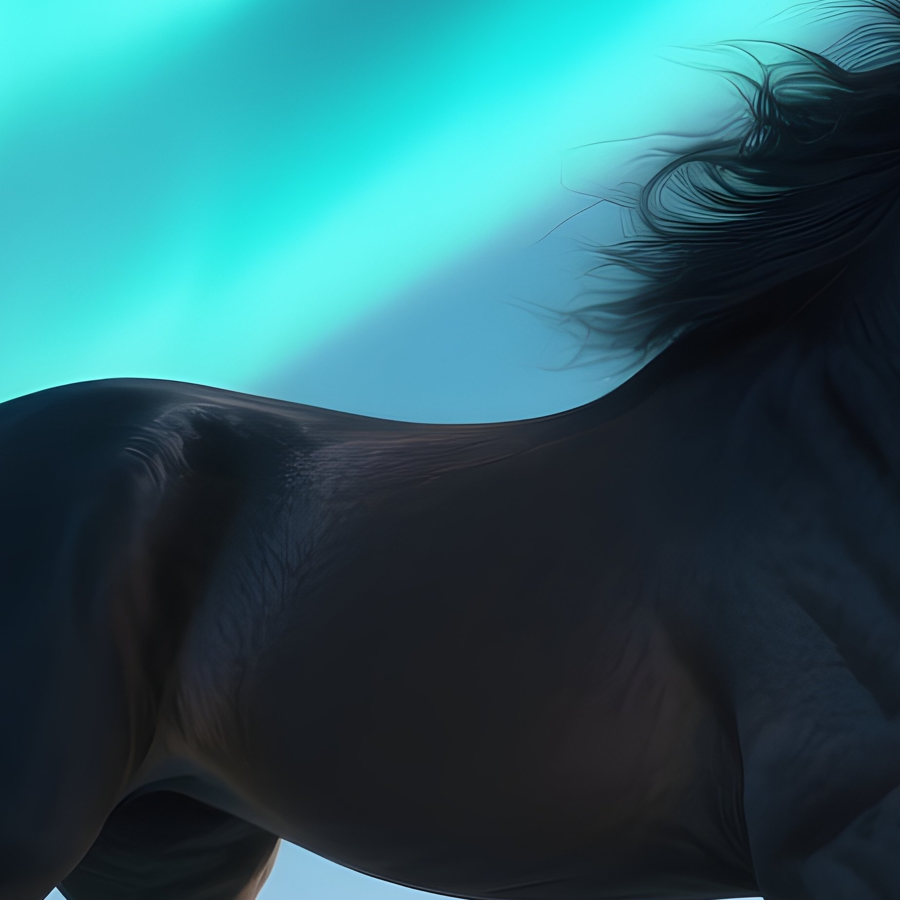 Photorealistic Image: An Aurora Stallion Galloping Across Polar Skies. - Full Resolution Quality Preview