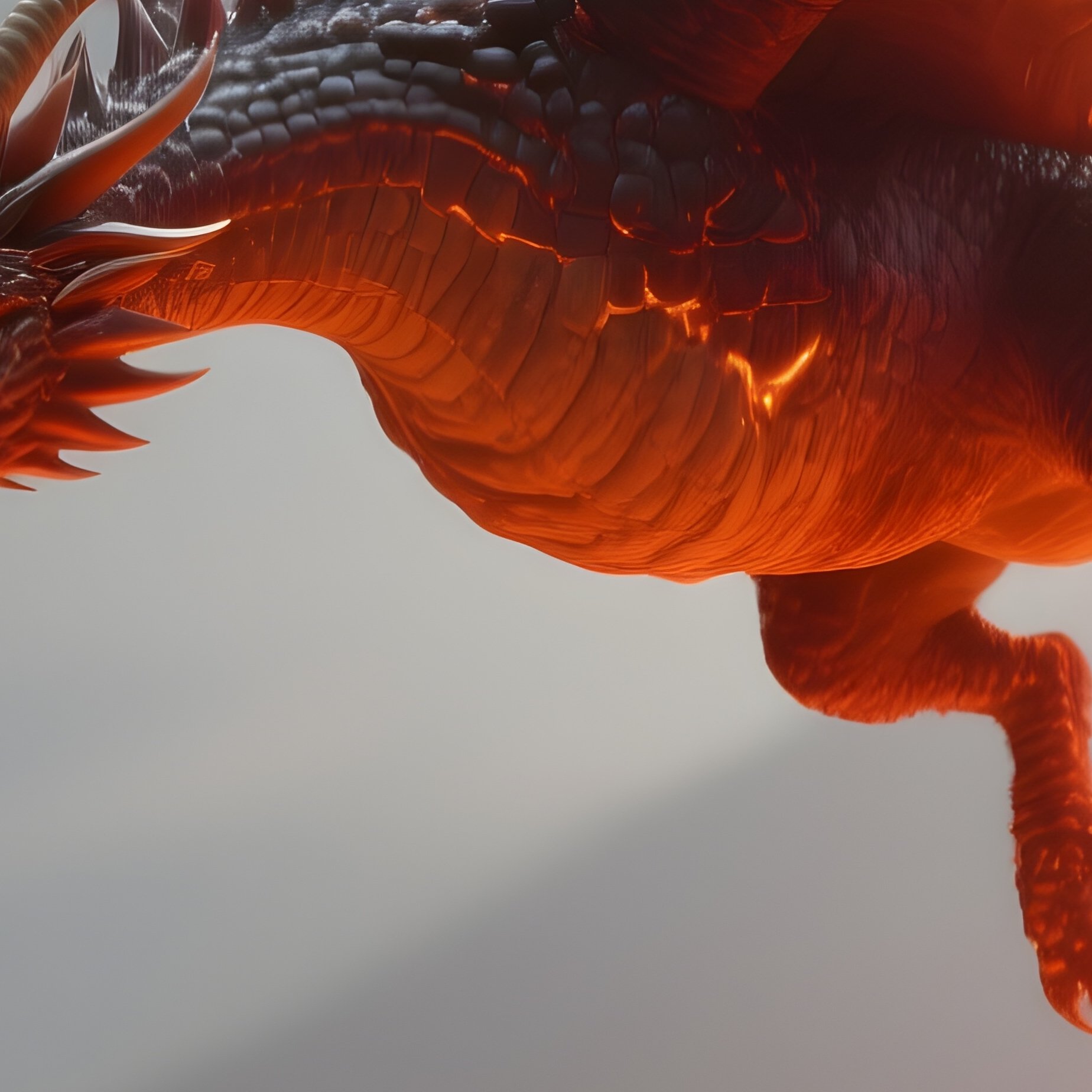 Photorealistic Image: An Inferno Wyvern Trailing Lava In The Air. - Full Resolution Quality Preview