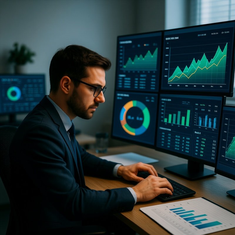 Photorealistic Image It Manager Analyzing Data 1