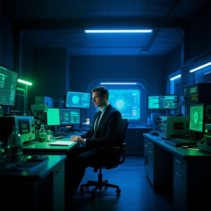 Photorealistic Image It Manager Analyzing Data 2