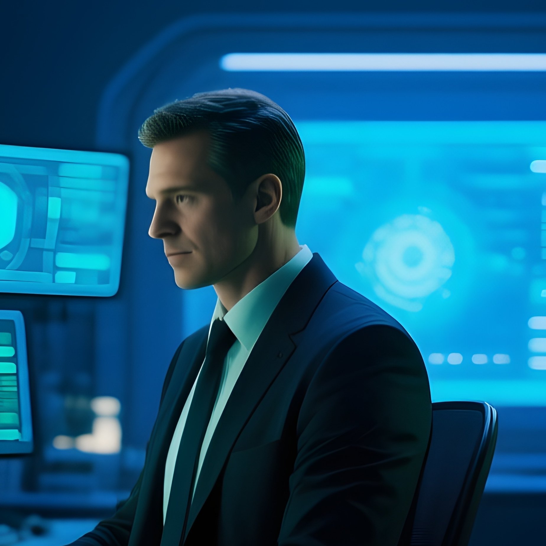 Photorealistic Image It Manager Analyzing Data 2 - Full Resolution Quality Preview