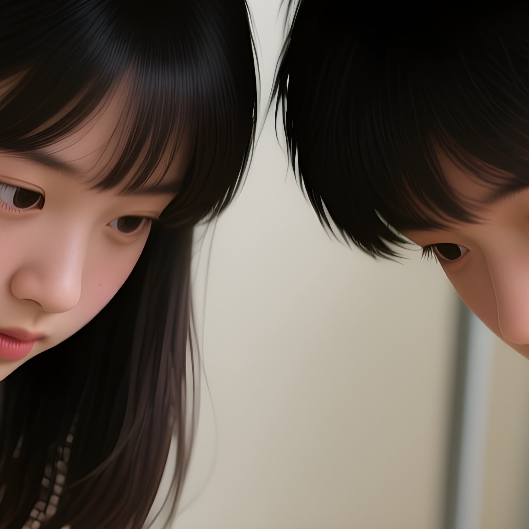 Photorealistic Image: Two Students Trying To Sneak Cookies Under The Desk. - Full Resolution Quality Preview