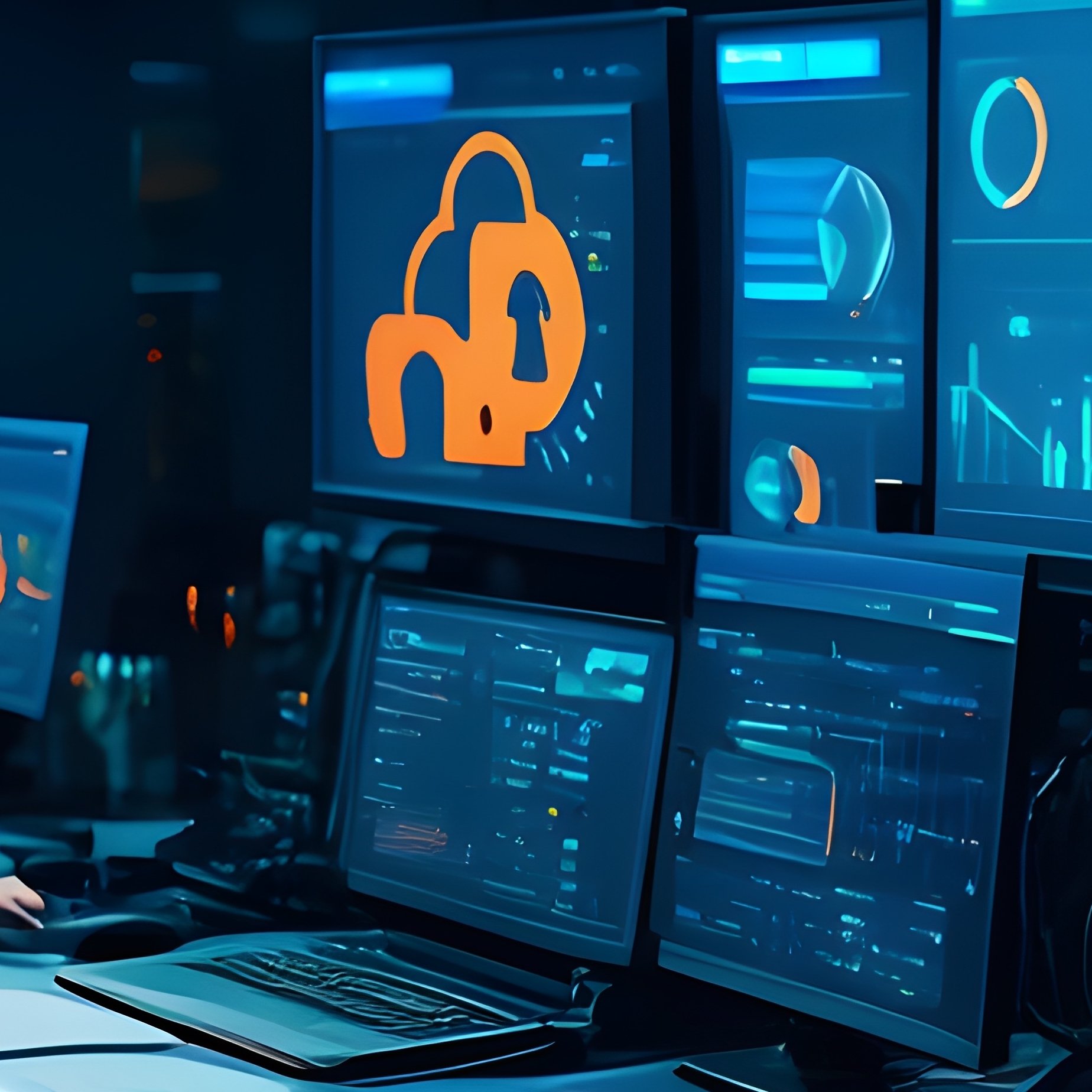 Photorealistic It Security Monitoring System Image - Full Resolution Quality Preview