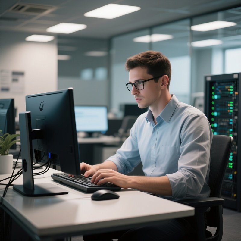 Photorealistic It Specialist Repairing Desktop Pc Digital Art 2