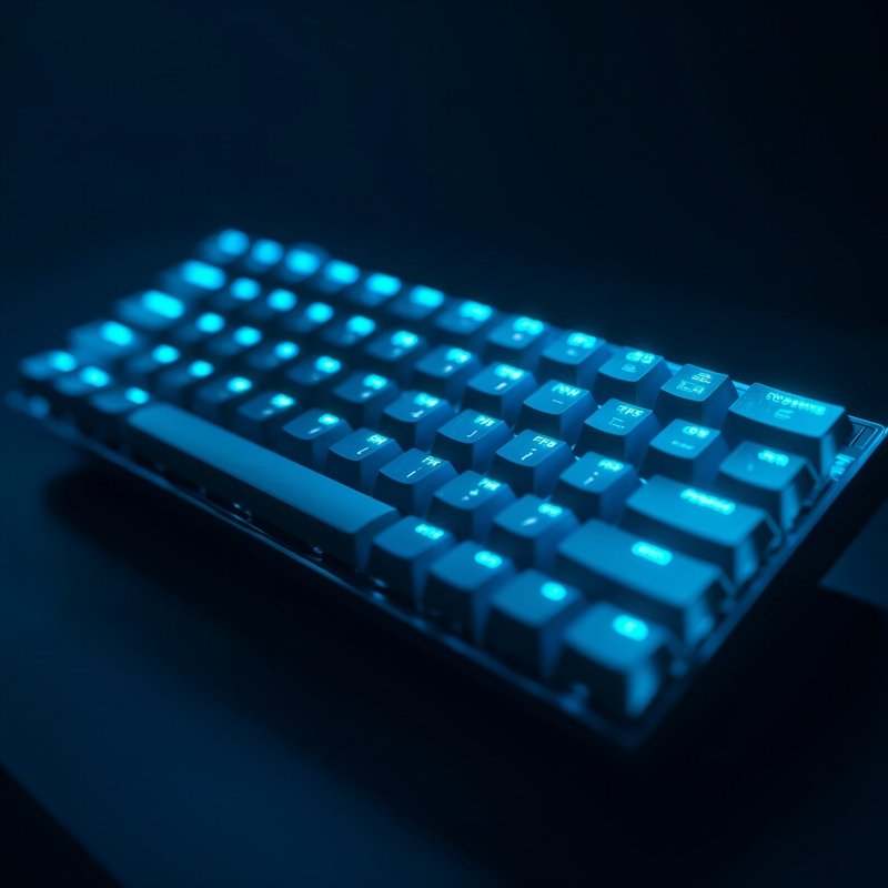 Photorealistic Keyboard Glowing Keys