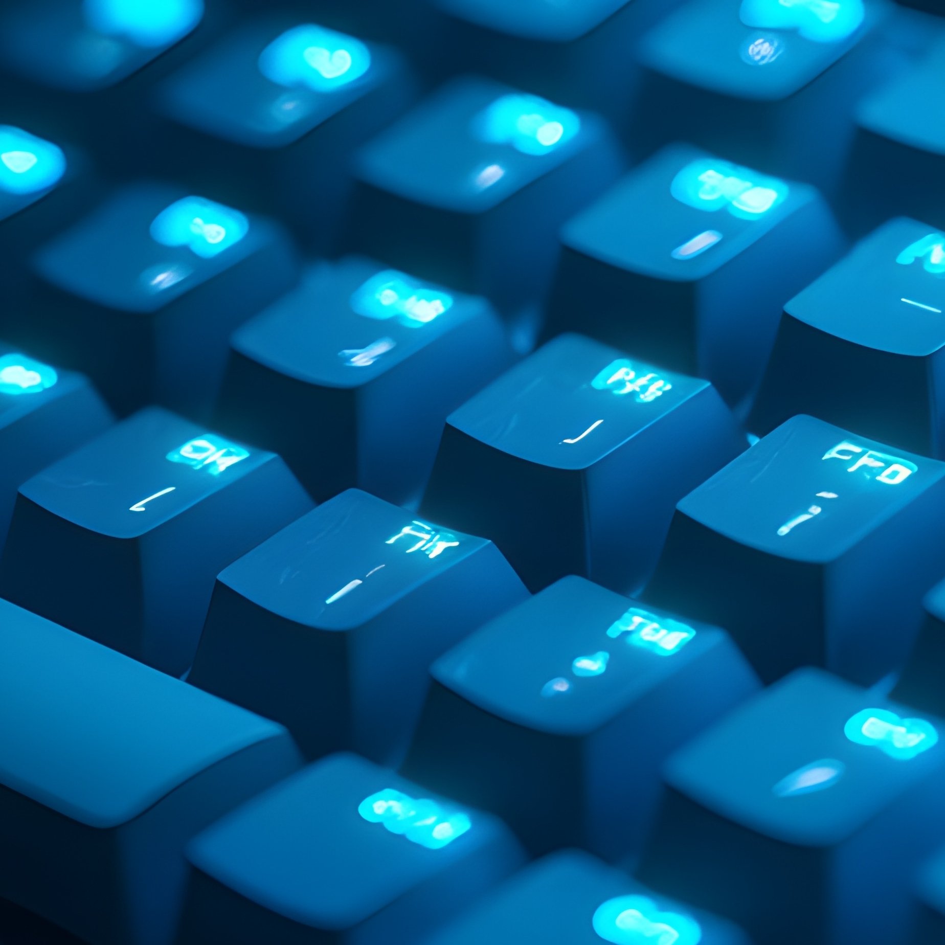 Photorealistic Keyboard Glowing Keys - Full Resolution Quality Preview