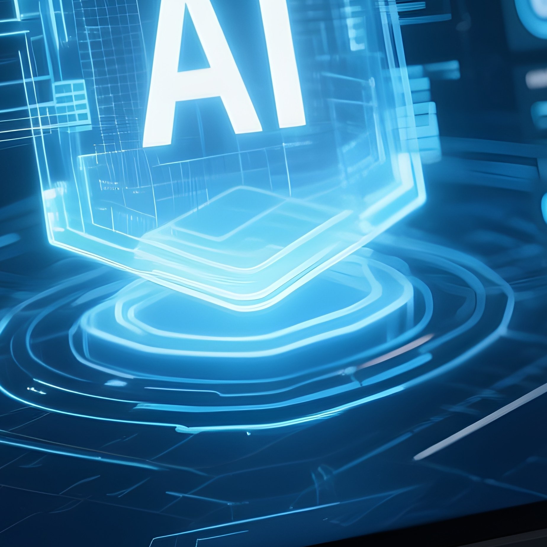 Photorealistic Laptop With Ai Interface On Screen - Full Resolution Quality Preview