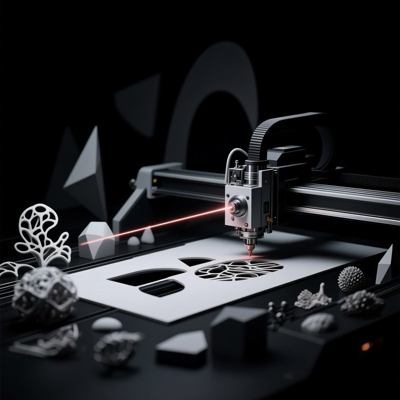 Photorealistic Laser Cutting Machine Abstract