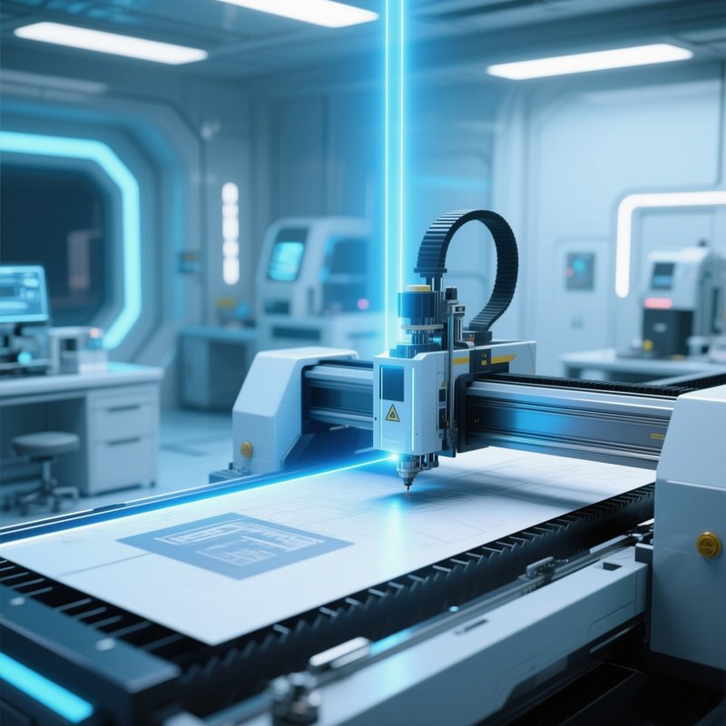 Photorealistic Laser Cutting Machine Science Fiction