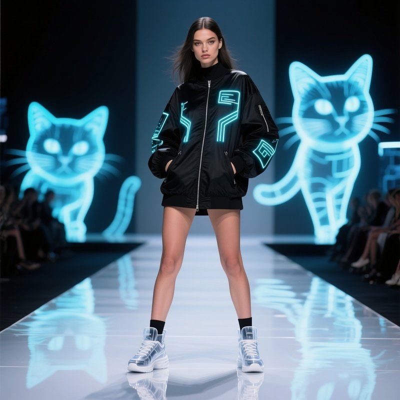 Photorealistic Model Kael Mora Tech Inspired Outfit