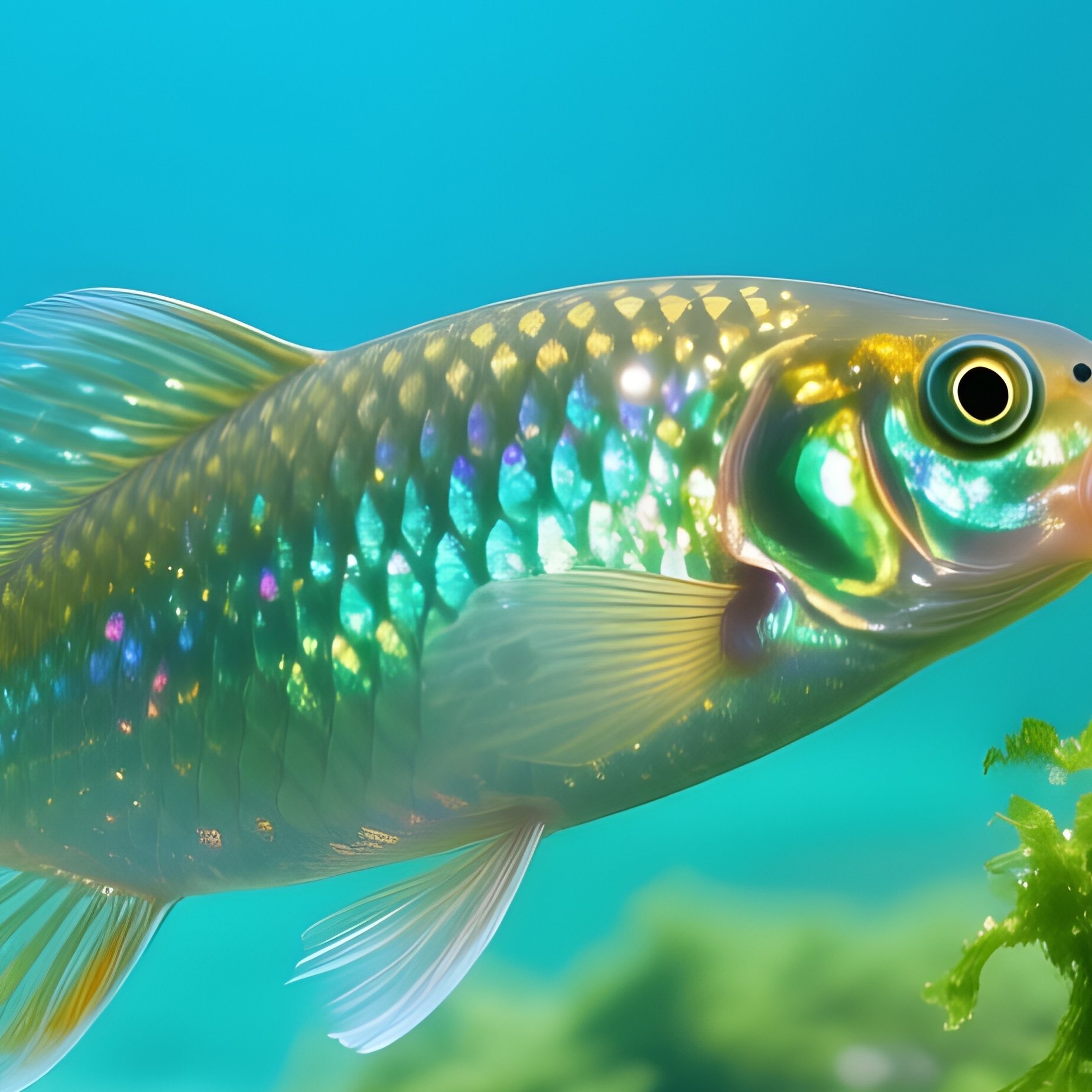 Photorealistic Molly Fish Grazing On Algae - Full Resolution Quality Preview