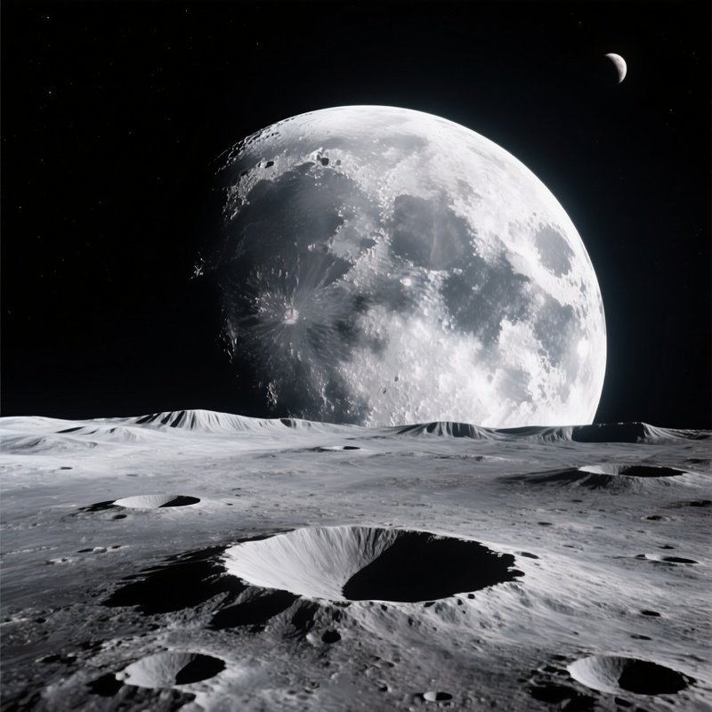 Photorealistic Moon Under Starlight