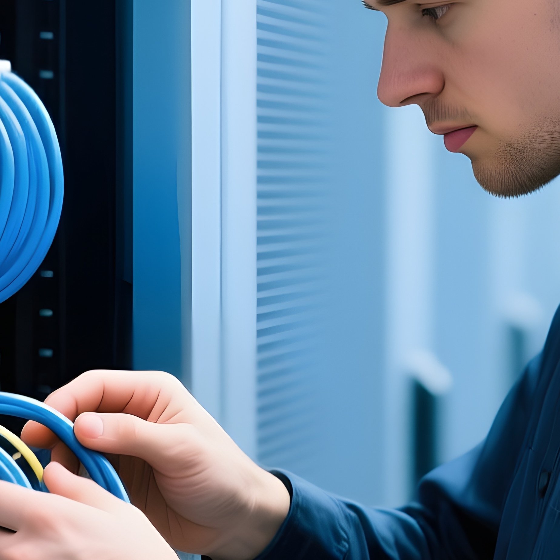 Photorealistic Network Admin Cabling Servers - Full Resolution Quality Preview