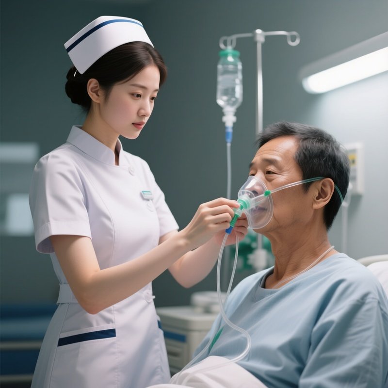 Photorealistic Nurse Adjusting A Patient’S Oxygen Cannula