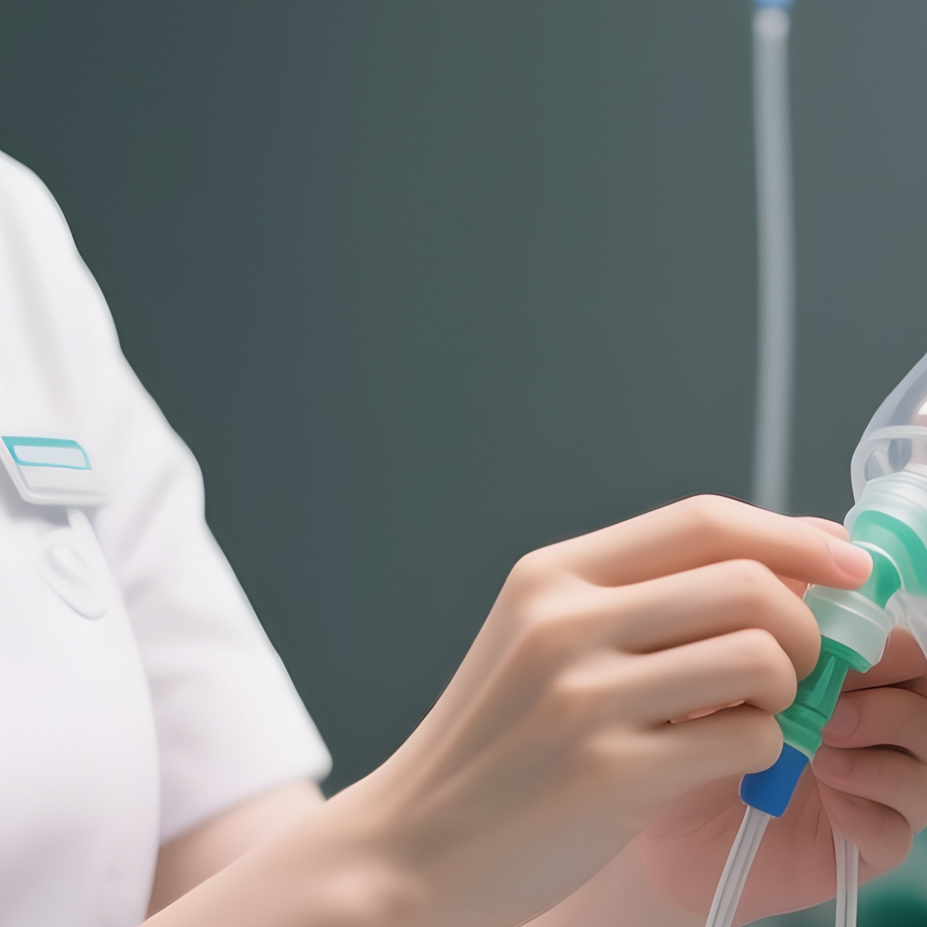 Photorealistic Nurse Adjusting A Patient’S Oxygen Cannula - Full Resolution Quality Preview