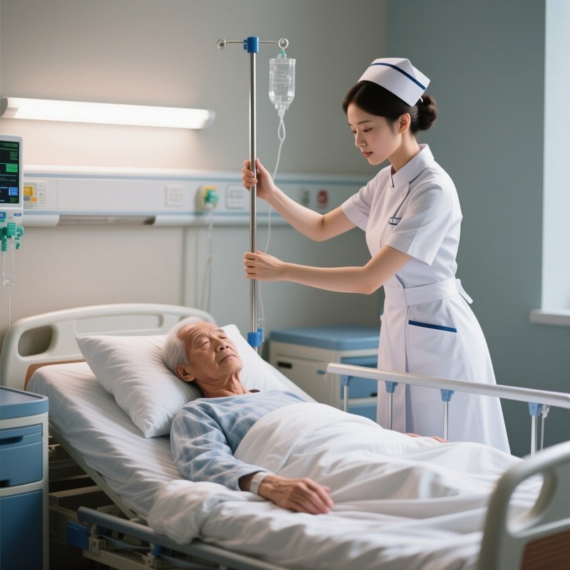 Photorealistic Nurse Adjusting Hospital Bed Height For Patient Comfort