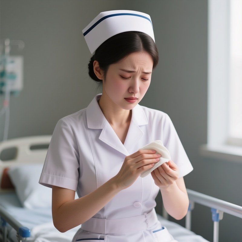 Photorealistic Nurse Applying A Warm Compress To Ease Discomfort