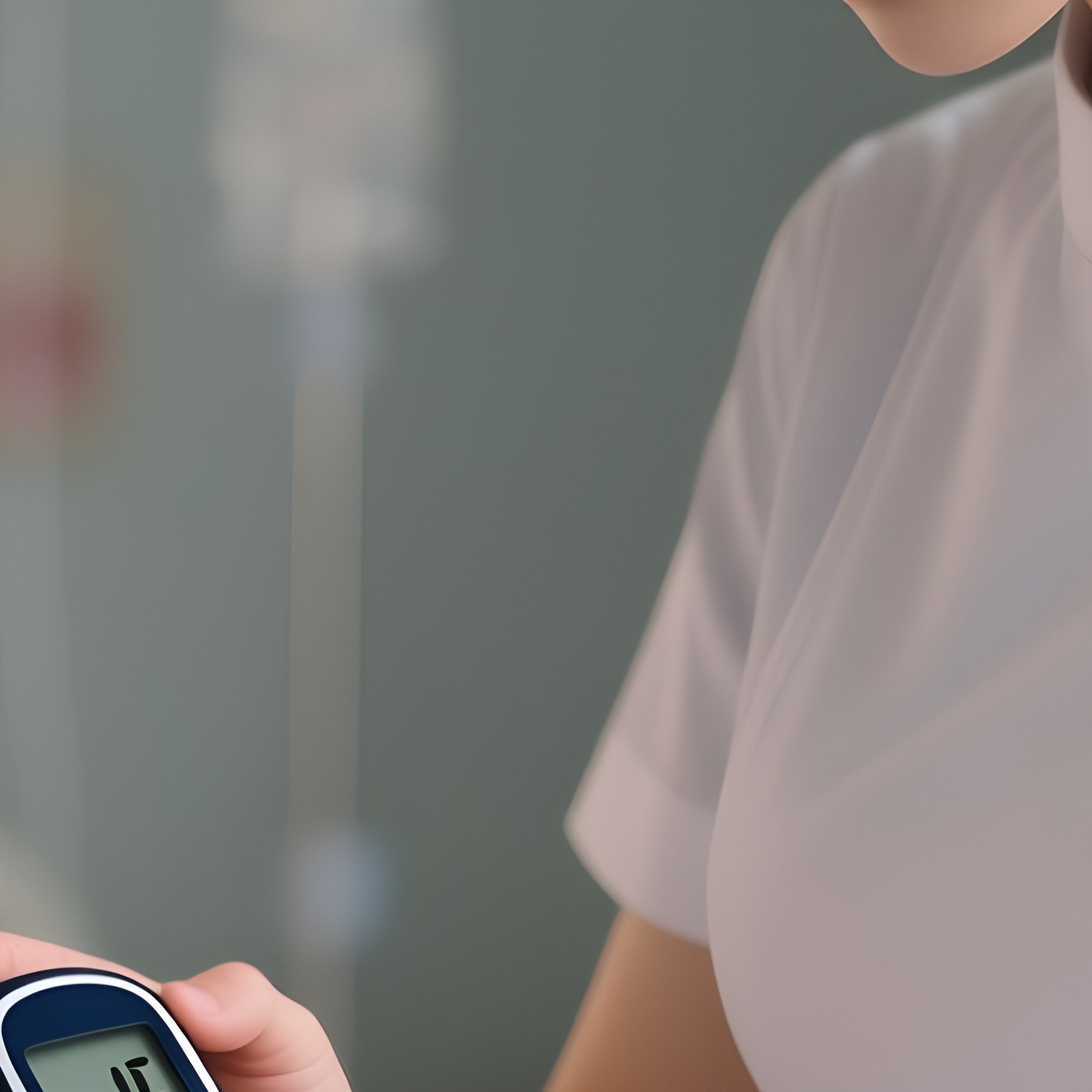 Photorealistic Nurse Calibrating A Blood Glucose Meter At Bedside - Full Resolution Quality Preview