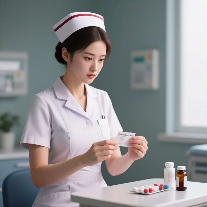 Photorealistic Nurse Confirming Allergies Before Giving Medication
