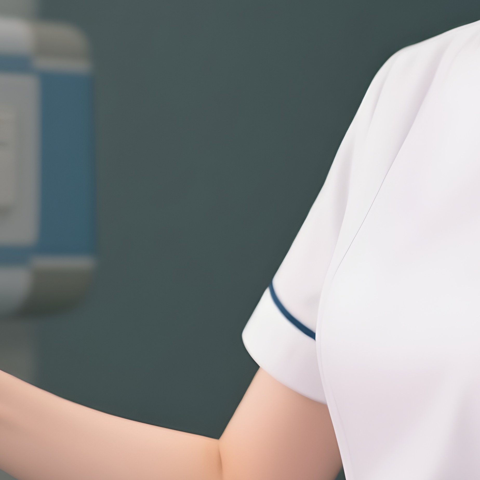 Photorealistic Nurse Ensuring The Call Button Is Within Patient Reach - Full Resolution Quality Preview
