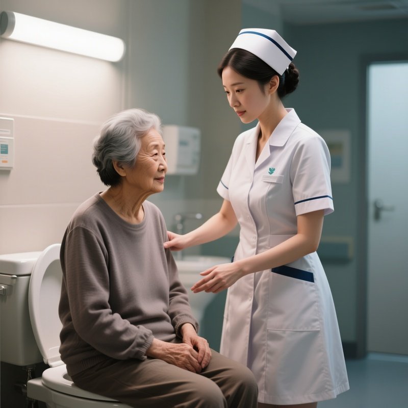 Photorealistic Nurse Guiding A Patient To The Restroom