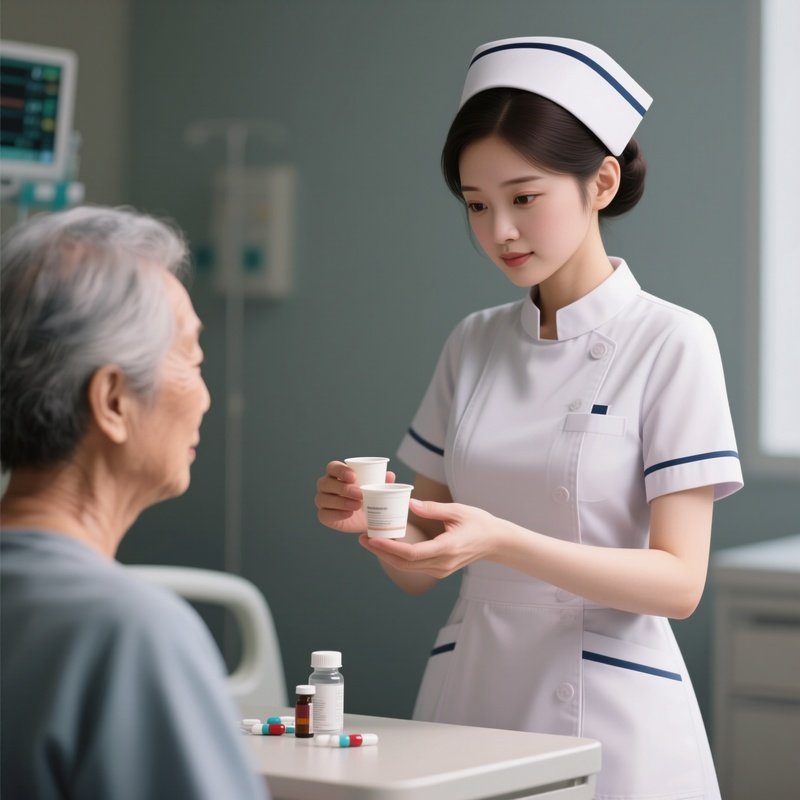 Photorealistic Nurse Handing Medication In A Small Cup To A Patient