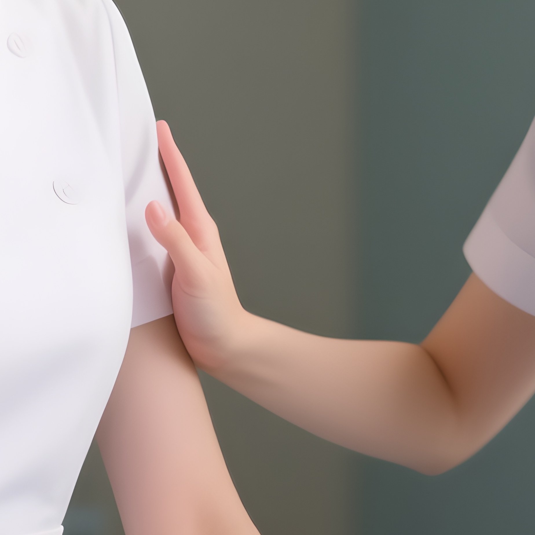 Photorealistic Nurse Offering Gentle Verbal Encouragement During Mobility Practice - Full Resolution Quality Preview
