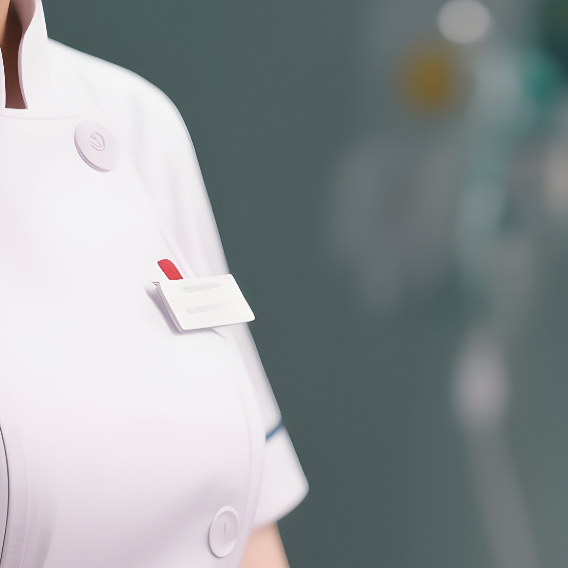 Photorealistic Nurse Operating A Portable Vital Signs Machine - Full Resolution Quality Preview
