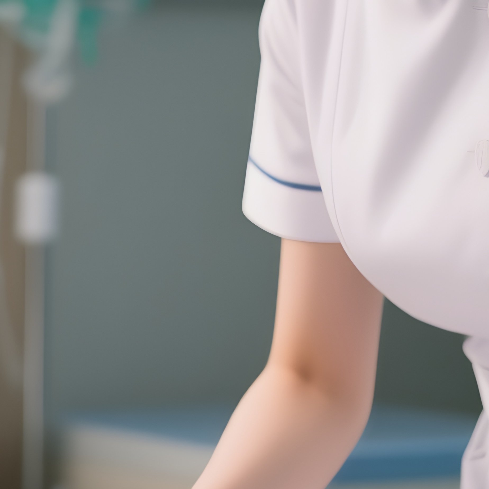 Photorealistic Nurse Organizing Sterile Supplies At Bedside - Full Resolution Quality Preview