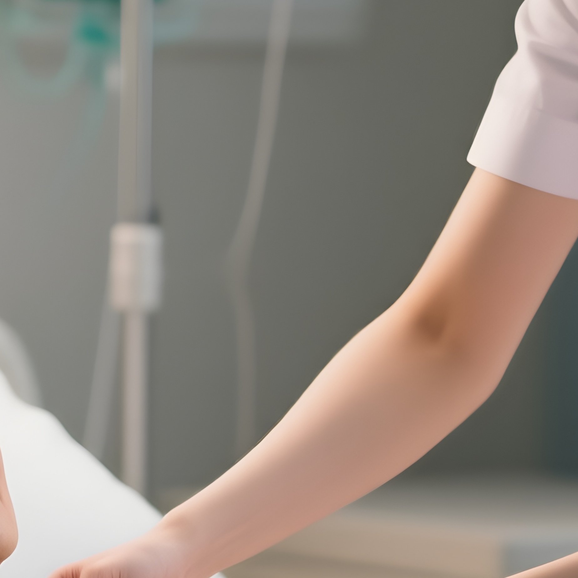 Photorealistic Nurse Placing A Warm Blanket Over A Recovering Patient - Full Resolution Quality Preview