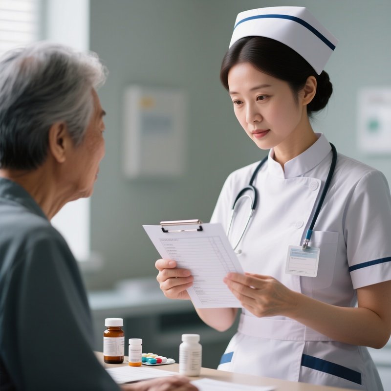 Photorealistic Nurse Reviewing Medication Lists With The Patient