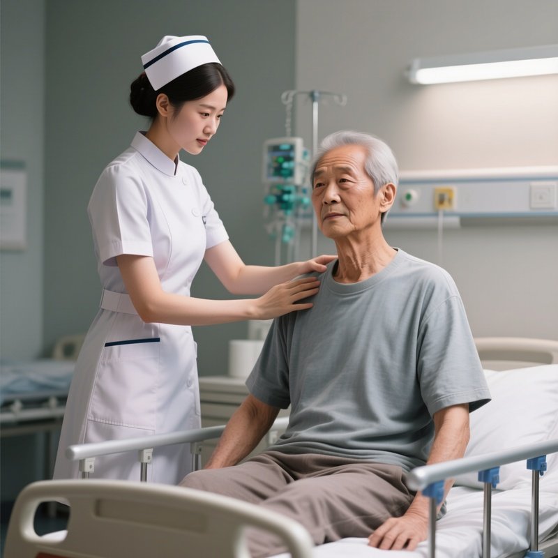 Photorealistic Nurse Supporting A Patient During Assisted Standing