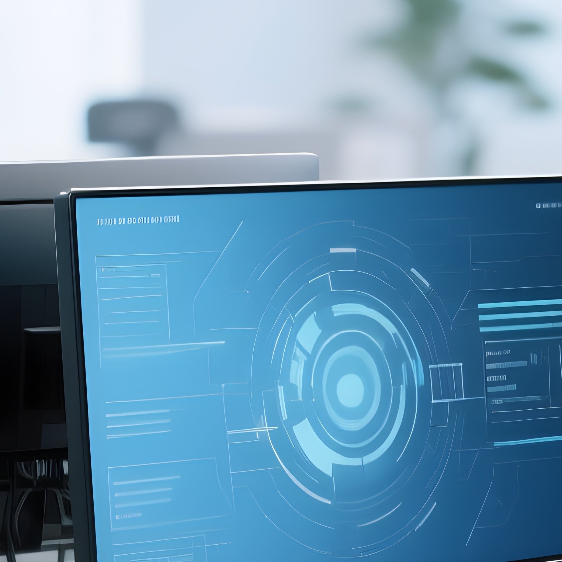 Photorealistic Office Multiple Monitors - Full Resolution Quality Preview