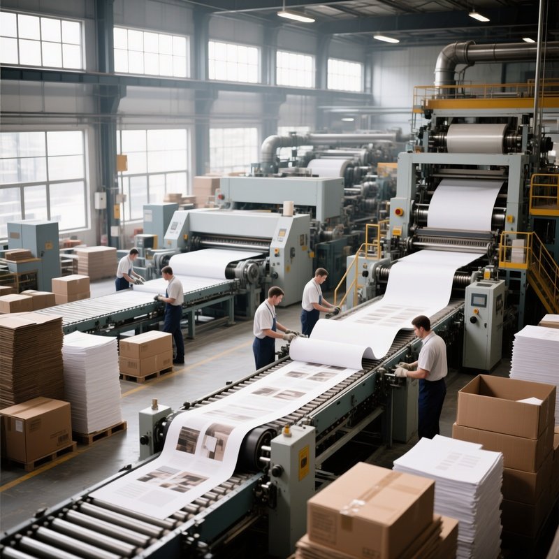 Photorealistic Paper Mill Scene