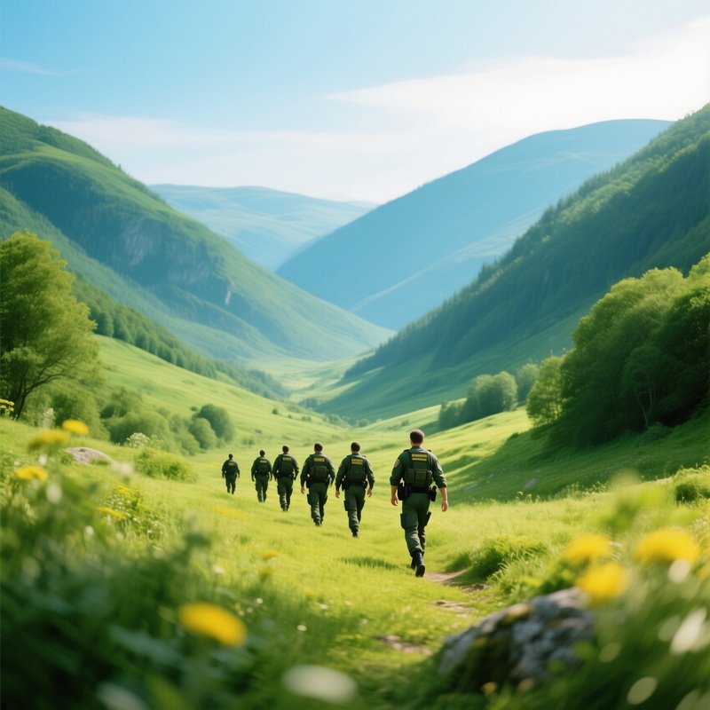 Photorealistic Patrol In Green Valley