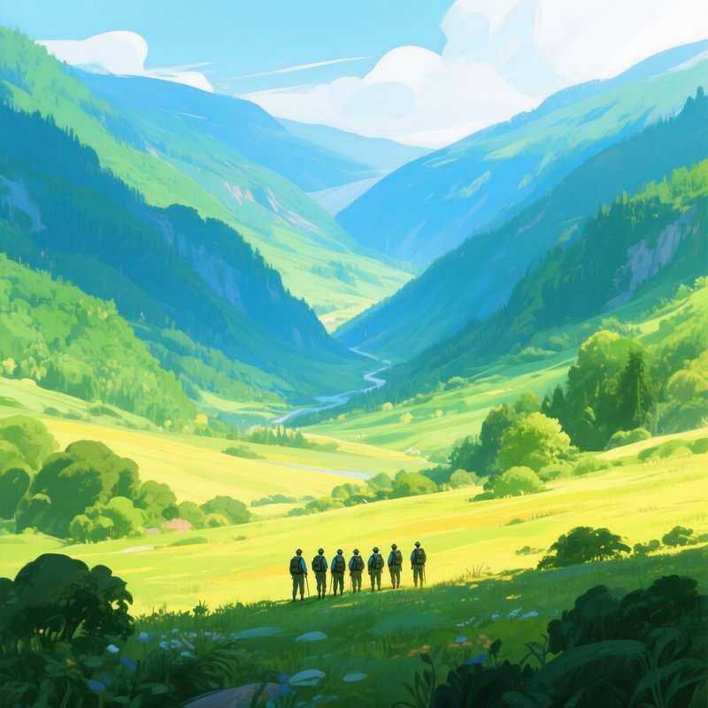 Photorealistic Patrol In Green Valley Digital Art