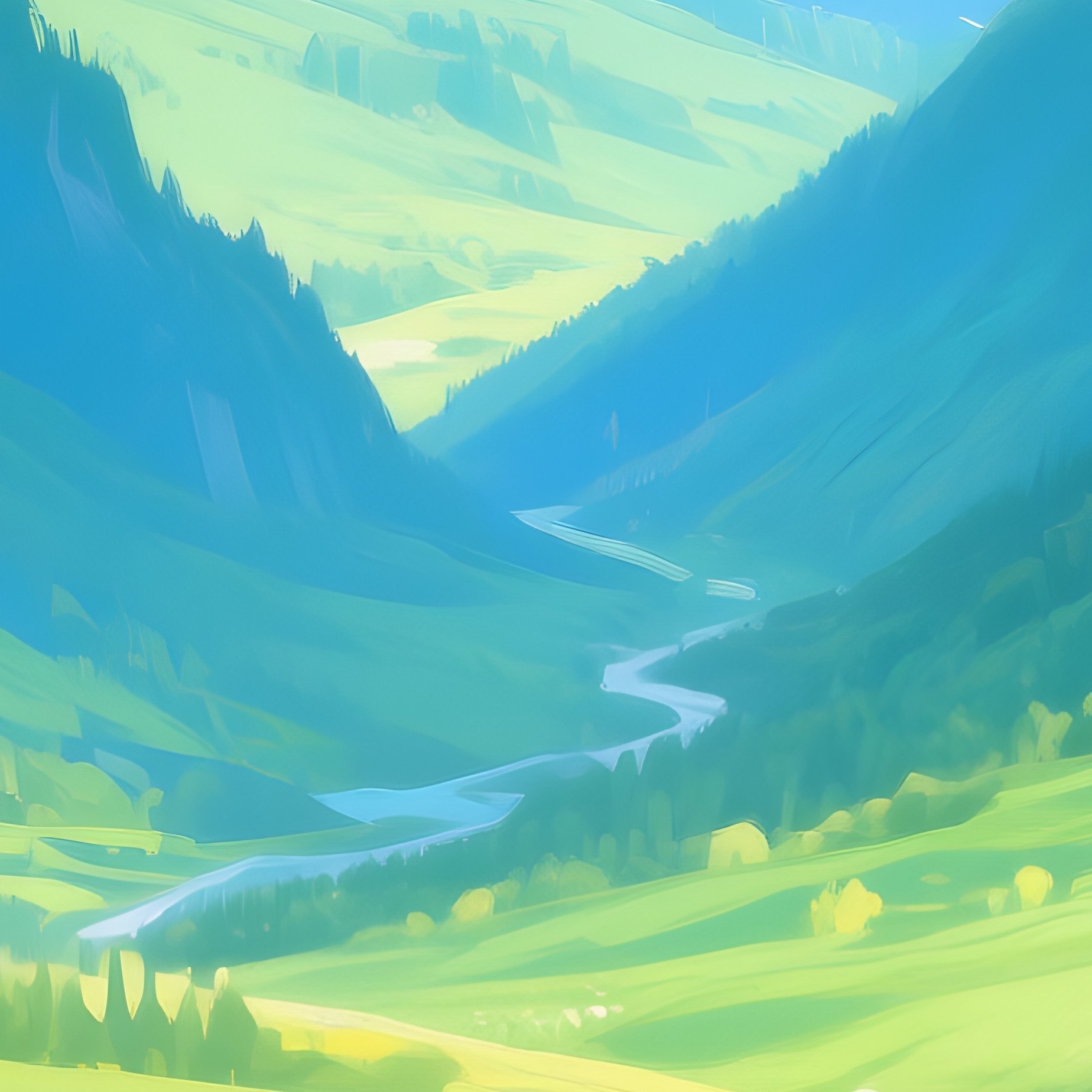 Photorealistic Patrol In Green Valley Digital Art - Full Resolution Quality Preview