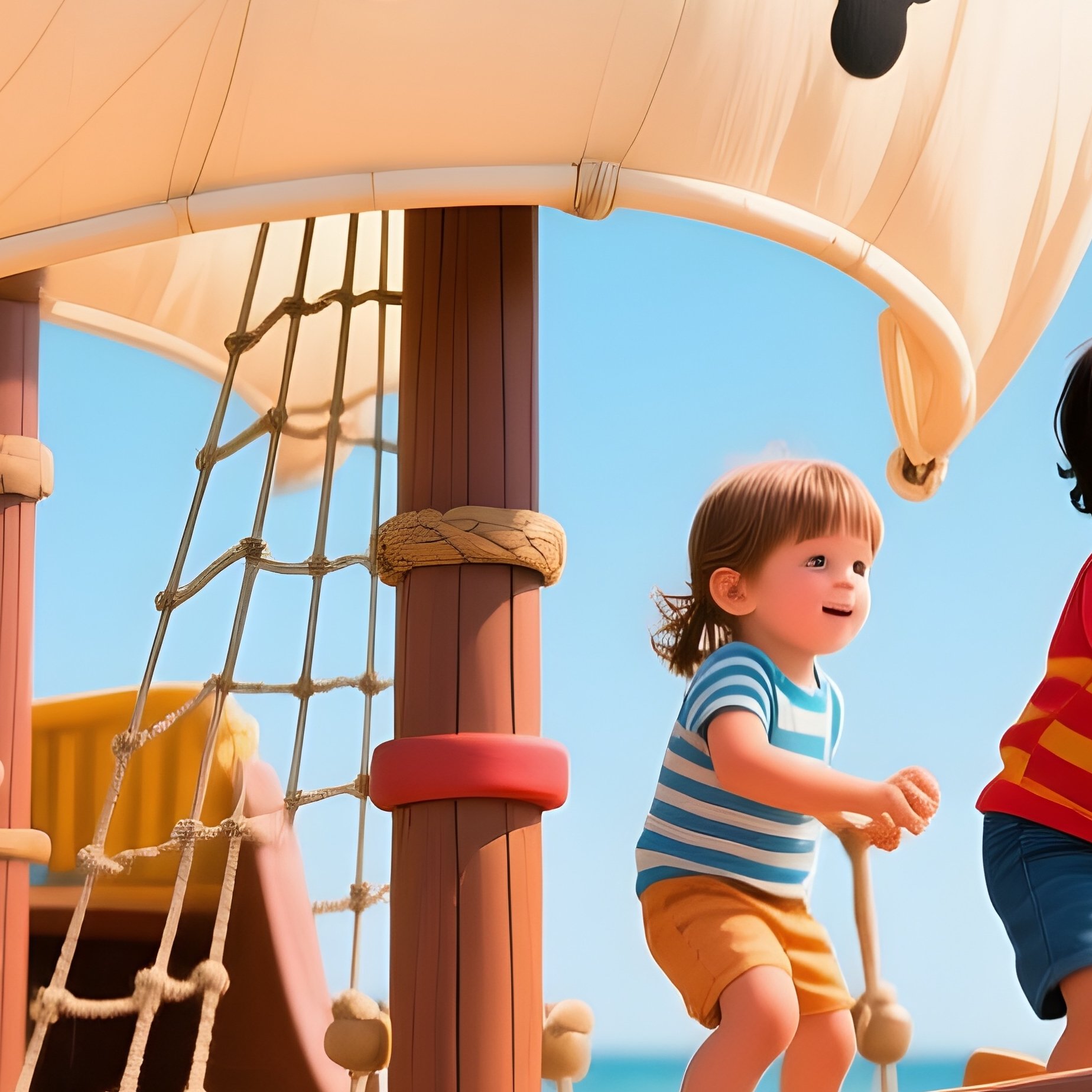 Photorealistic Pirate Ship Play Structure - Full Resolution Quality Preview