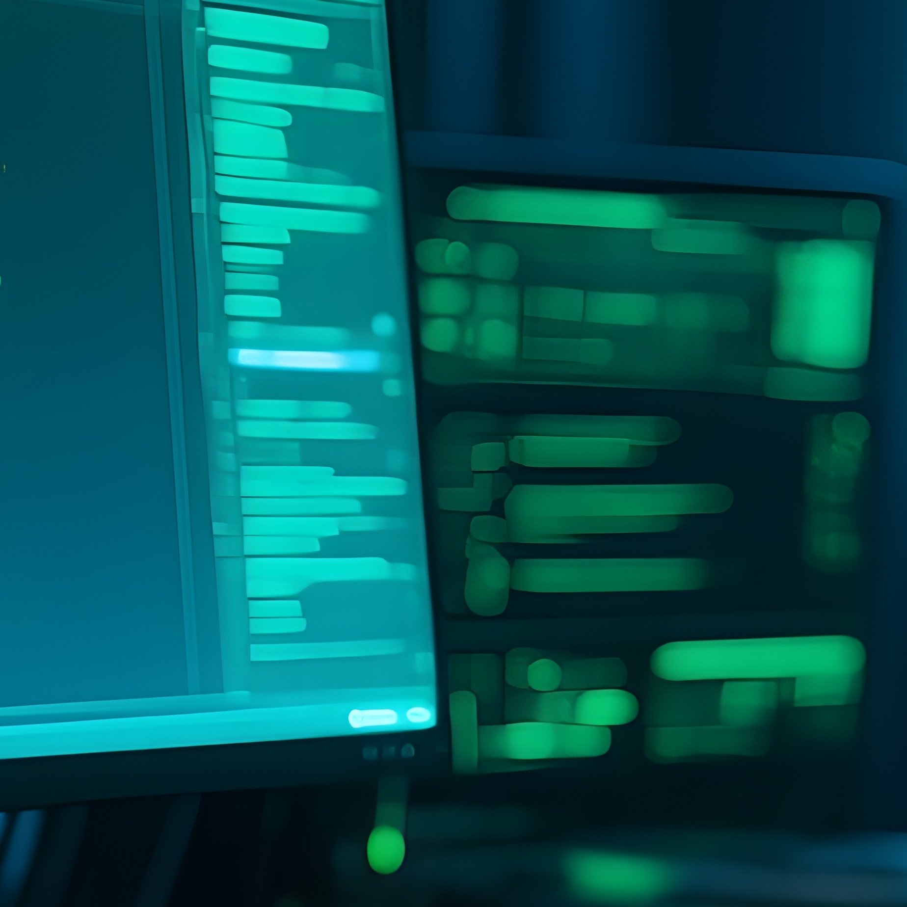 Photorealistic Programmer Night Monitor Light Science Fiction - Full Resolution Quality Preview