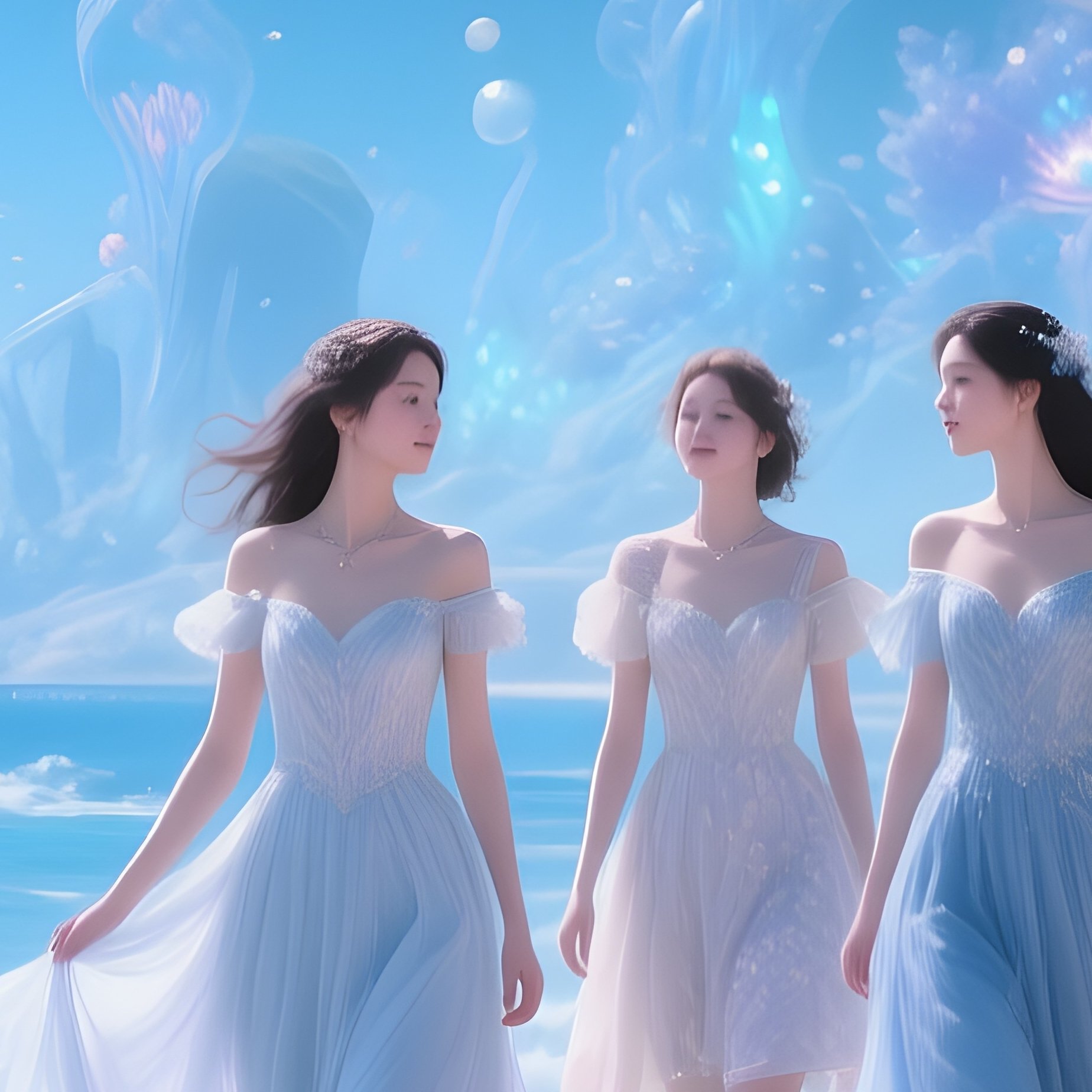 Photorealistic Seaside Boardwalk Fantasy Friends - Full Resolution Quality Preview