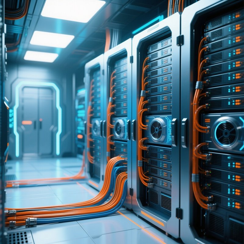 Photorealistic Server Racks Futuristic