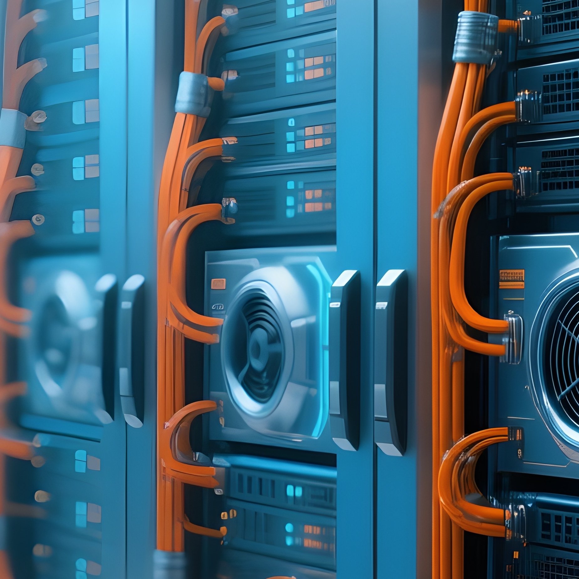 Photorealistic Server Racks Futuristic - Full Resolution Quality Preview